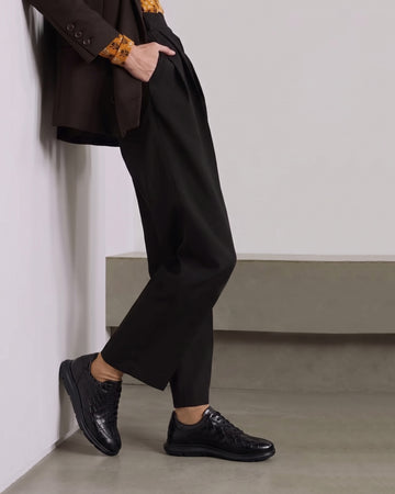 Stitched Toe Light Weight Black Sneaker