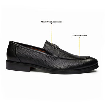 Black Saffiano Leather Loafer with 