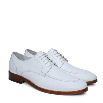 Men's Dress Formal Shoes in White Leather