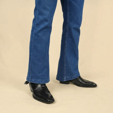 Sleek & Stylish Black Leather Cuban Boot