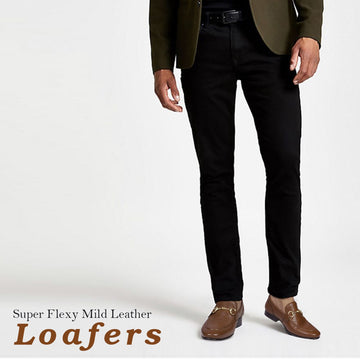 Light Weight Comfortable Loafer In Textured Tan Leather