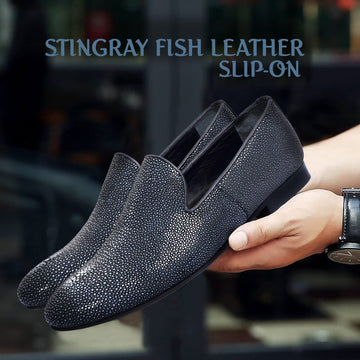 Exotic Slip-on Shoes in Stingray Fish Leather