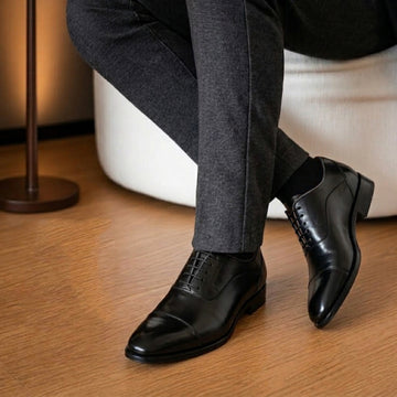 Black Formal Plain Genuine Leather Shoes