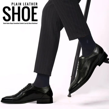 Black Formal Plain Genuine Leather Shoes
