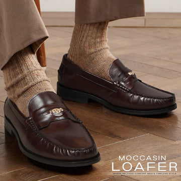 Trademark Lion Logo Penny Lightweight Moccasins in Brown Leather