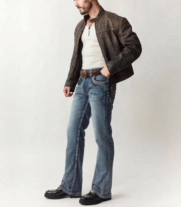 Black Leather Chunky Sole Loafers with Golden Lion Logo