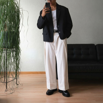 Black Leather Chunky Sole Loafers with Silver Lion Logo