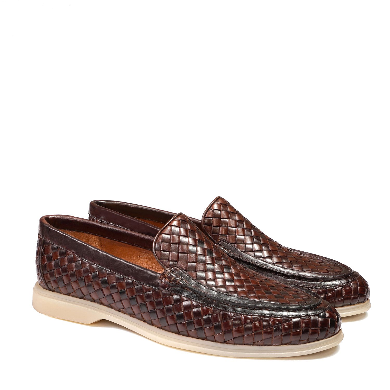 Dark Brown Weaved Yacht Shoes