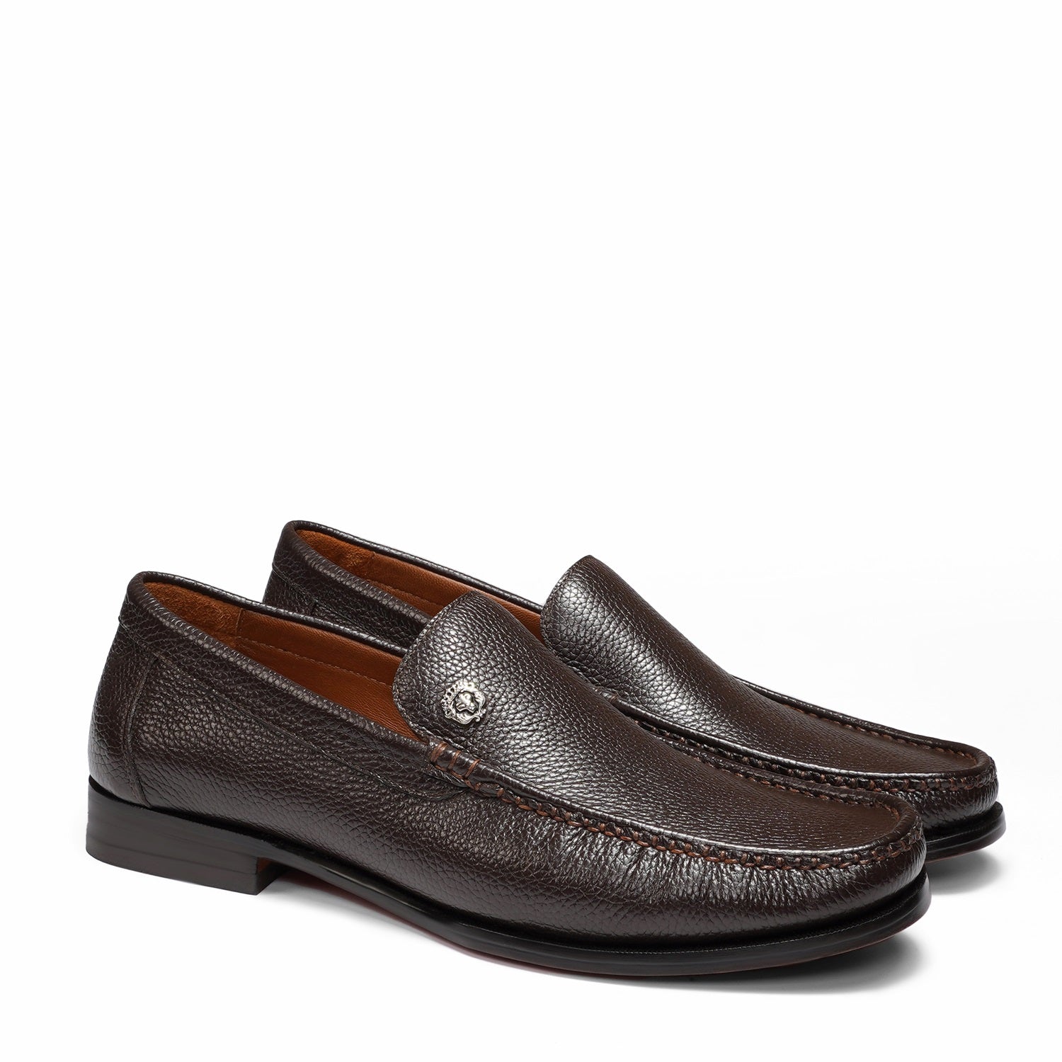 Classic Wine Textured Leather Moccasin