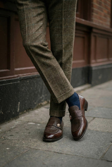 Ray Blend Stingray Leather in Dark Brown Yacht Loafers