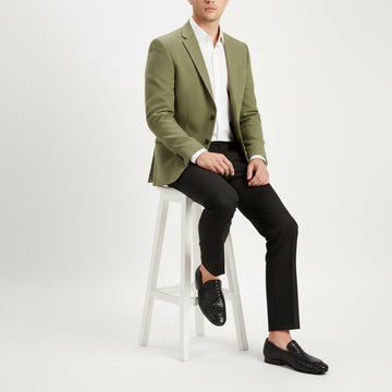 Black Hand Weaved Leather Loafers