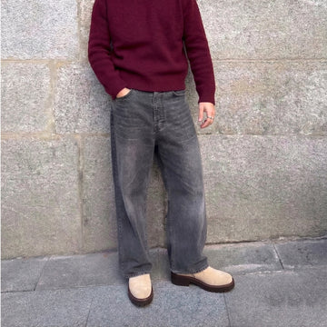 Premium Beige Suede Leather Chunky Sole Boots