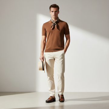 Tan Textured Moccasin with Horse-Bit Buckle Detailing