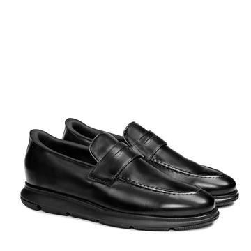 Handcrafted Black Full Grain Leather Loafers for Men
