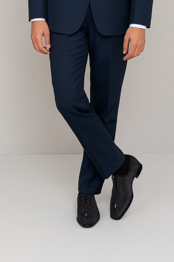 Black Oxfords Lace-Up Formal Shoes in Exotic Black Stingray Fish Leather