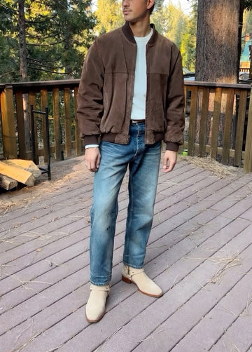 Hand Made Beige Chelsea Boots in Suede Leather with Stylish Buckle by Brune & Bareskin