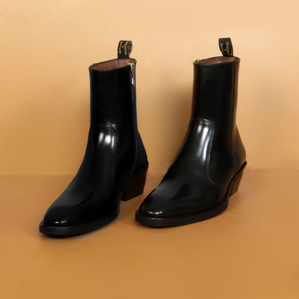 Ankle Boots Calvin Klein One Boots Black Patent Formal Boots Cuban