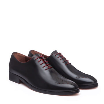 Black Panther Punching Toe Oxford leather Shoes