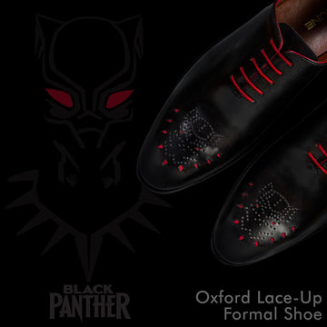 Black Panther Punching Toe Oxford leather Shoes