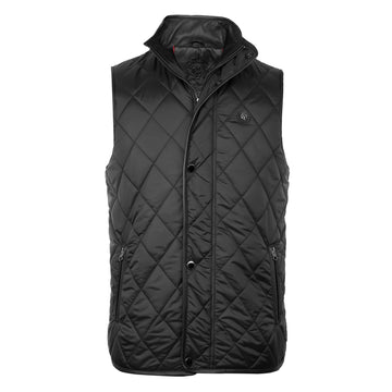 Diamond Stitched Black Puffer Vest