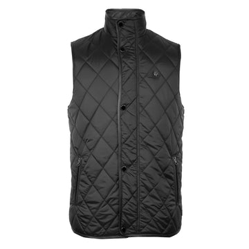 Diamond Stitched Black Puffer Vest