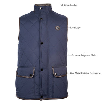 Diamond Stitched Blue Puffer Vest