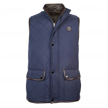 Diamond Stitched Blue Puffer Vest
