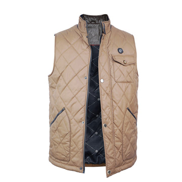 Beige Diamond-Stitched Vest