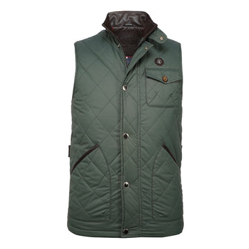 Green Diamond-Stitched Vest