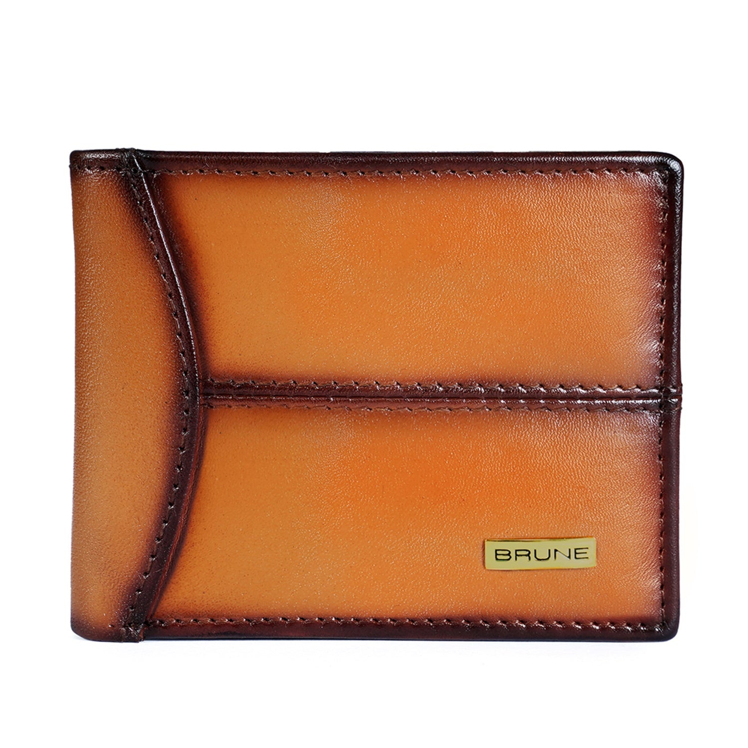 Brune Tan Hand Painted Leather Wallet For Men