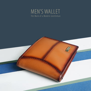 Brune Tan Hand Painted Leather Wallet For Men