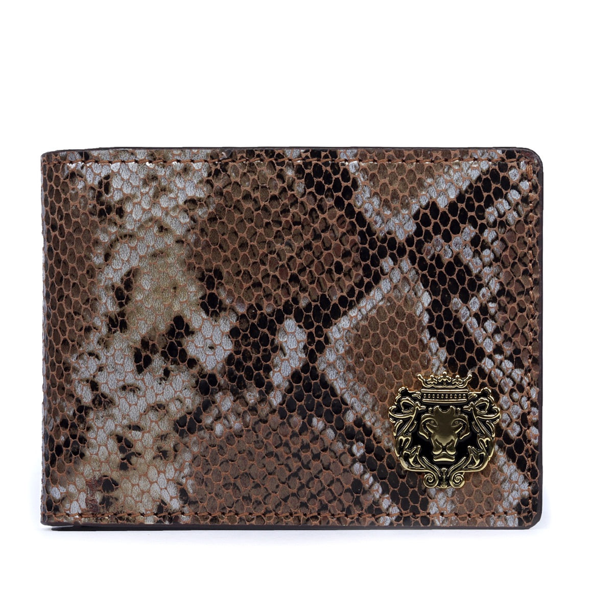 Python Snake Skin Textured Leather Bi-Fold Wallet