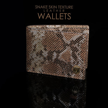 Python Snake Skin Textured Leather Bi-Fold Wallet