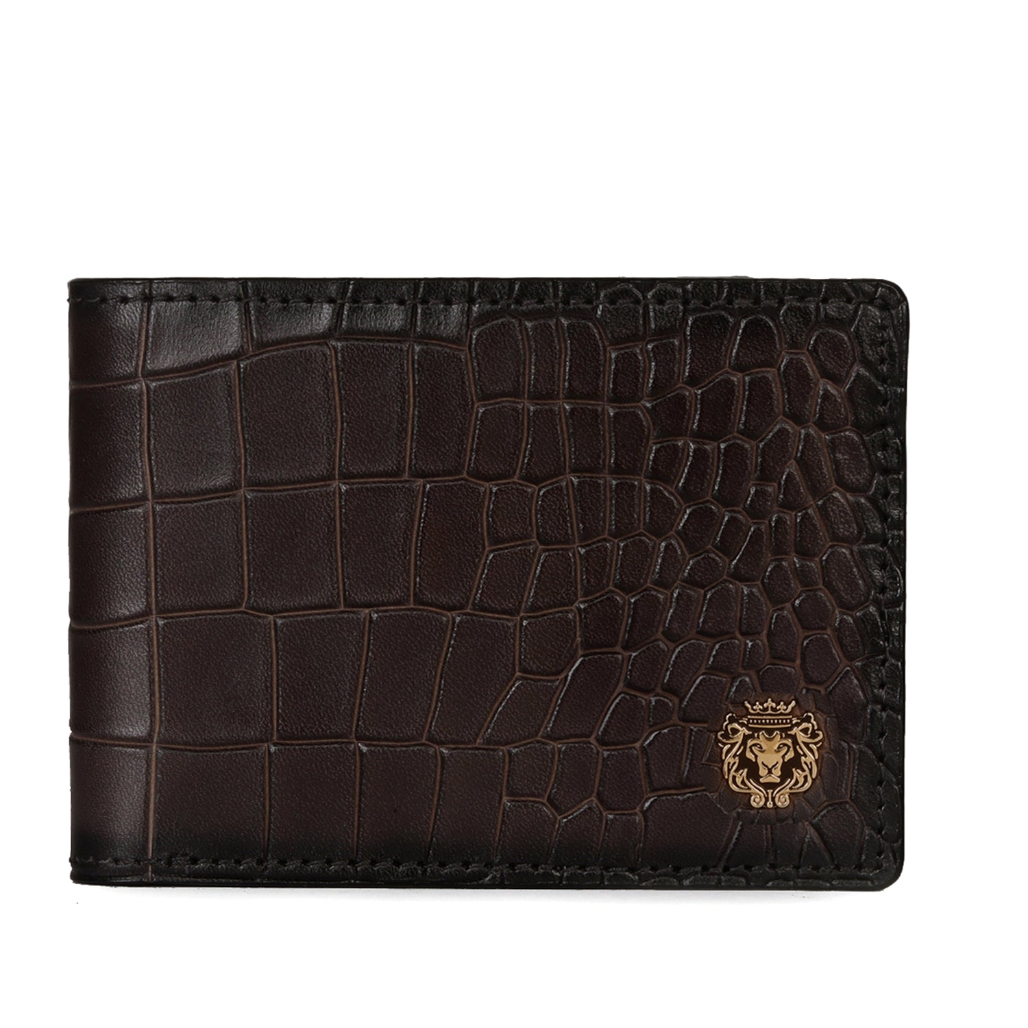 Men's Bi-Fold Wallet in Dark Brown Deep Cut Leather