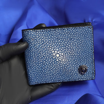 Blue Stingray Leather Bi-Fold Wallet
