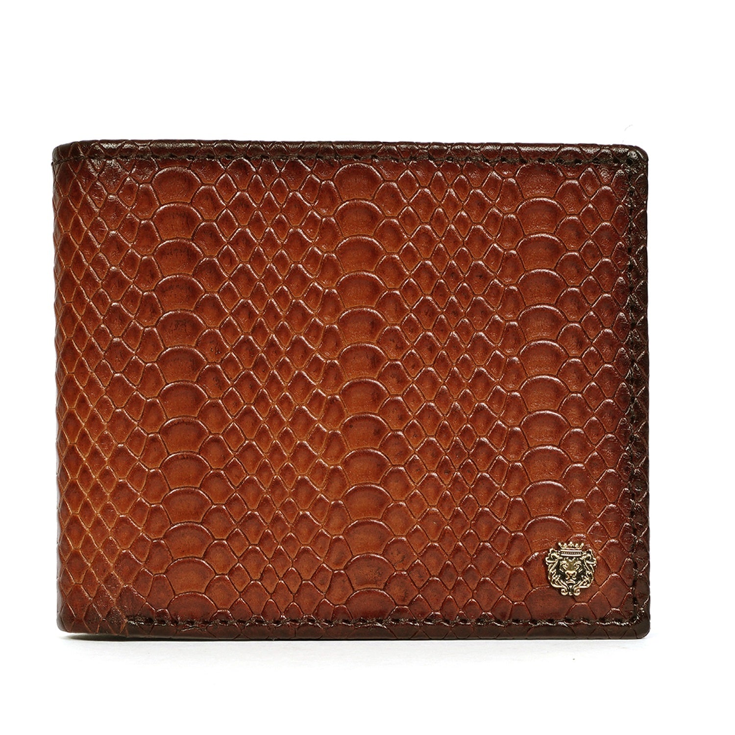 Bi-Fold Snake Skin Textured Tan Wallet