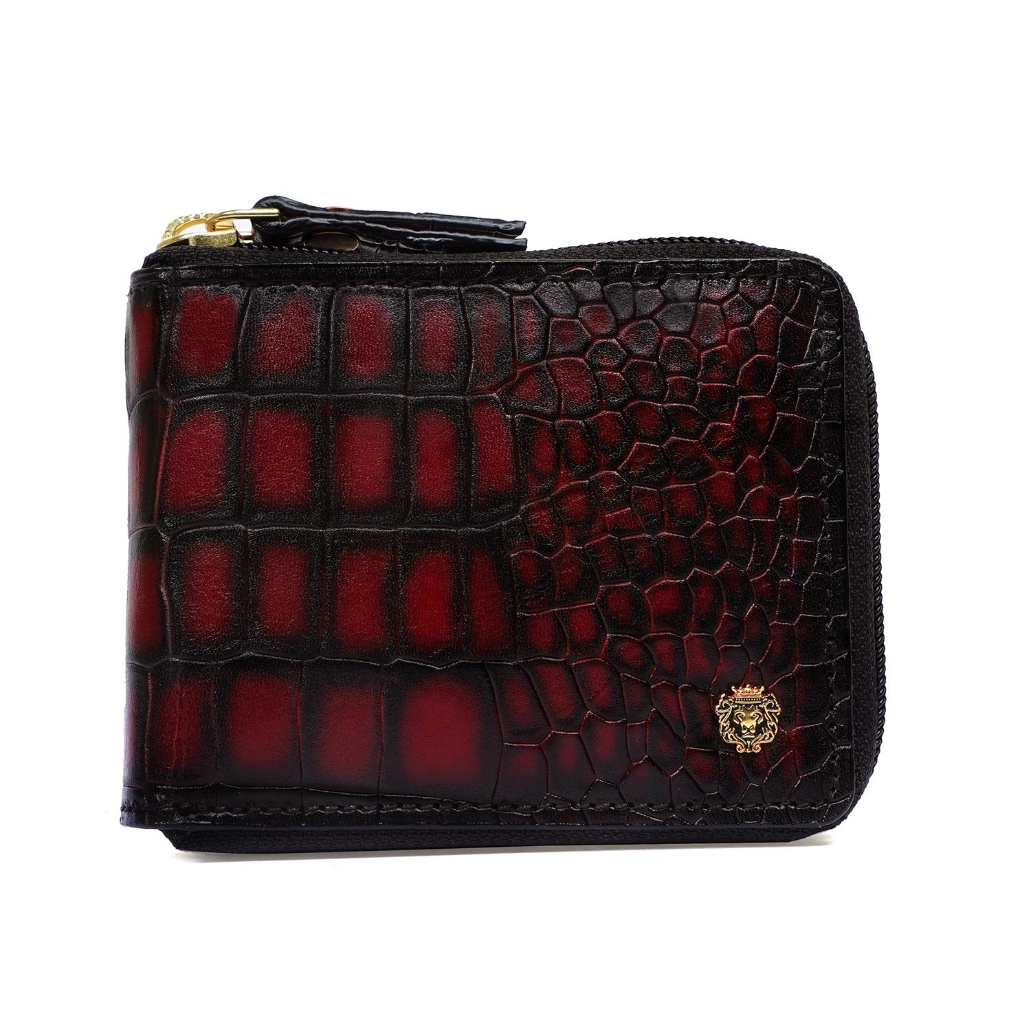 Smokey Finish Wine Bi-Fold Zipper Wallet