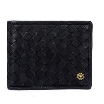 Black Weaved Leather Men's Wallet