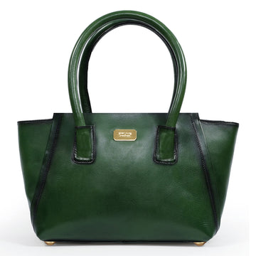 Medium Hand Bag/Satchel Bag For Women in Green Leather