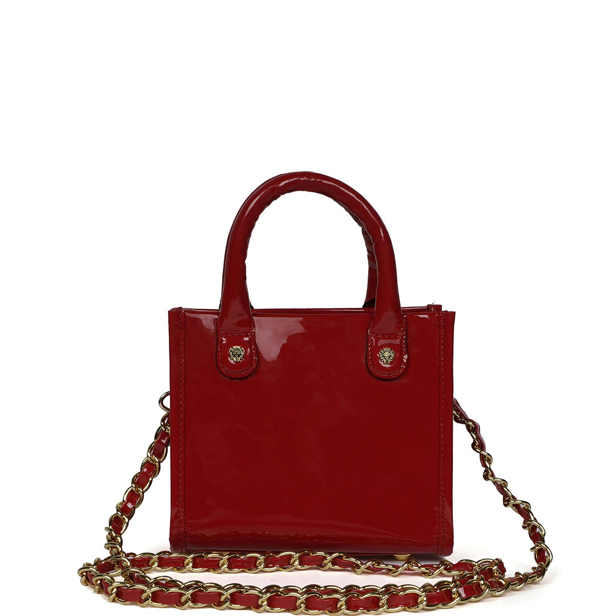 Mini Sized Hand Bag in Ruby Red Patent Leather