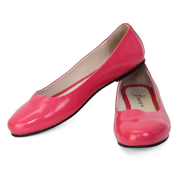 Pink Ballerina Shoes With Black Color Sole