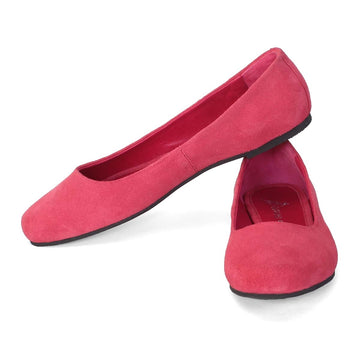 Round Toe Flat Rose Pink Suede Leather Ballerinas