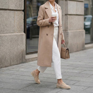 Women Yacht Slip-On Shoes in Beige Suede Leather