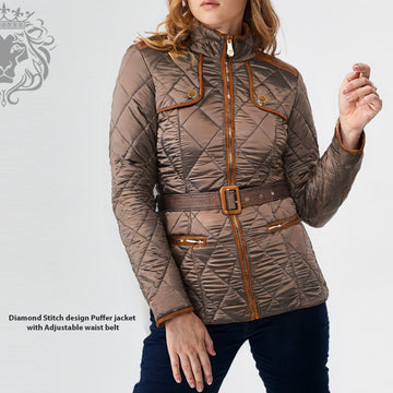 Brown Classic Puffer Women Jacket