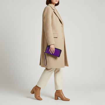 Multi-Utility Purple Clutch/Wallet in Deep Cut Croco