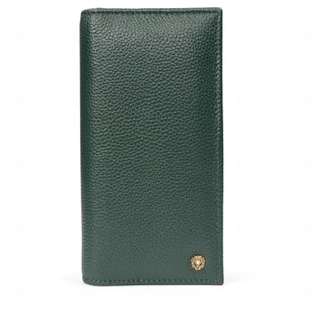 Double Stitching Clutch/Wallet For Women in Green Textured Leather