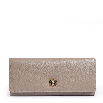 Luxe Grey Textured Leather Ladies Clutch/Wallet