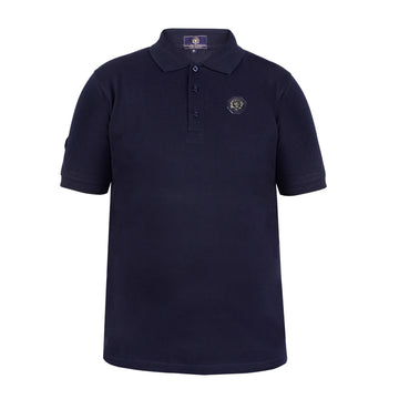 Premium Blue Polo T-Shirt with Silver Lion Logo