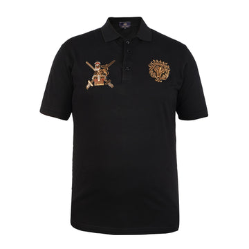 Premium Black Polo T-Shirt with Zardosi Royal Crest & 3D Lion Logo