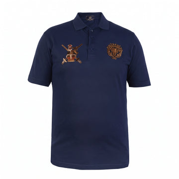 Navy Blue T-Shirt with Zardosi Royal Crest & Lion Logo
